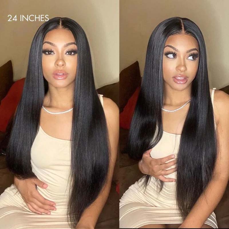 Affordable HD Transparent 13x4 Lace Frontal Wig Natural Black Brazilian Straight Human Hair Wigs Pre Plucked 13x4 Lace Wigs ModernShow