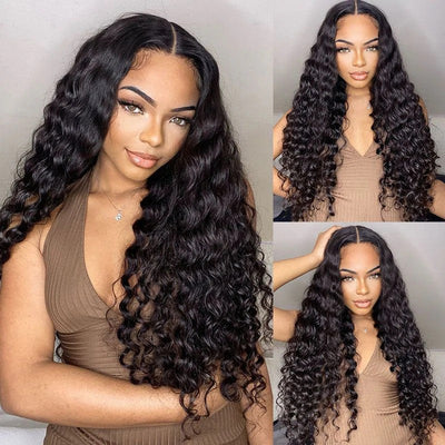  180 Density Loose Wave Lace Wigs Raw Indian Human Hair Lace Front Wigs For Black Women