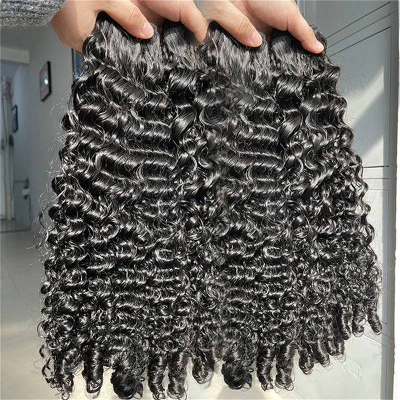 Burmese Curly Hair Indian Human Hair 3 Bundles
