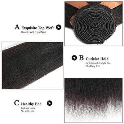 Modern Show Yaki Straight Human Hair Weave 3 Bundles Virgin Real Human Hair Extensions for Women