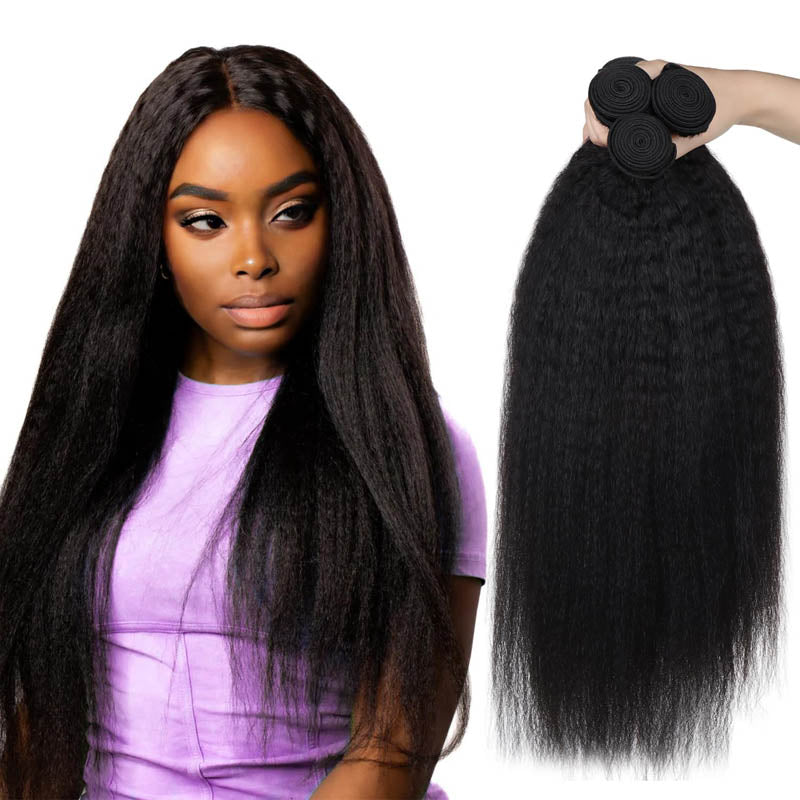 Modern Show Kinky Straight 100% Human Hair 4 Bundles Peruvian Raw Virgin Hair