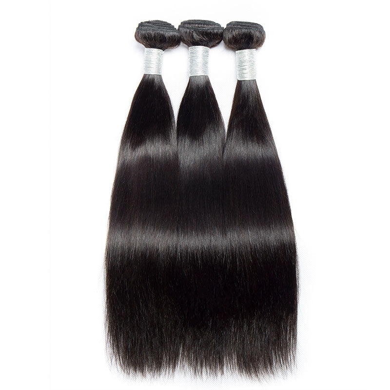 3 Bundles Precious Peruvian 100%  human Hair Natural Black Straight Hair Bundles