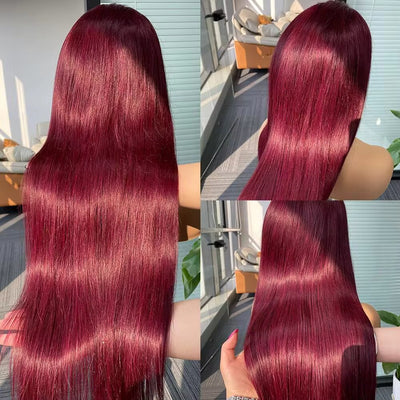 red wine human hair lace wig