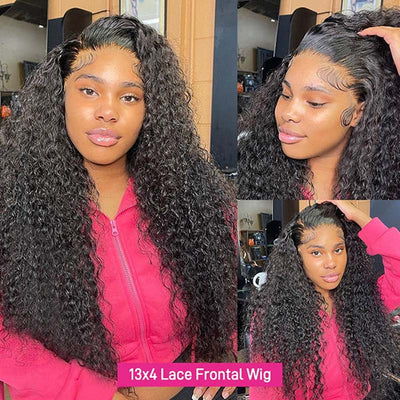 180% density curly hair hd lace frontal wig 13x4