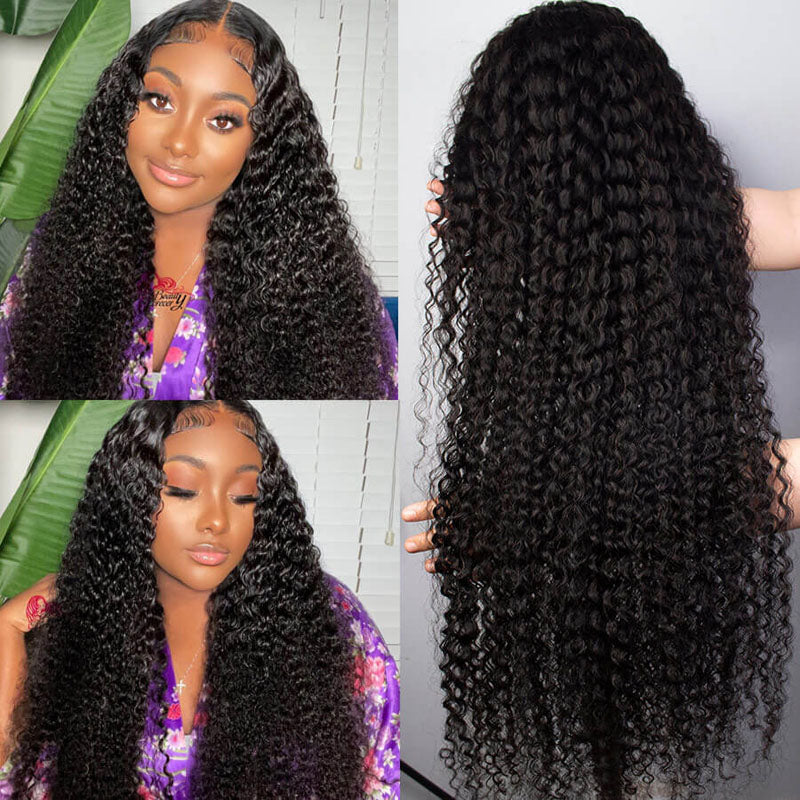 Curly Hair Transparent Lace Front wigs