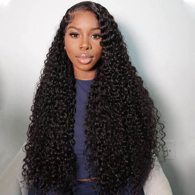 Modern Show Hair 150 Density Malaysian Virgin Curly Hair Lace Front Wigs Remy Human Hair Half Lace Wigs For Sale