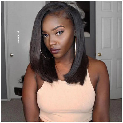 Blunt Cut Bob Wig 13x4 Lace Wig 200% Density HD Lace Wig 100% Human Hair