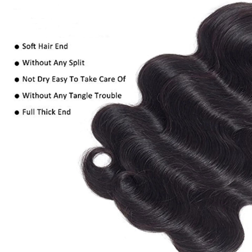 Body Wave Wave 4 Bundles With Closure 100% Human Hair