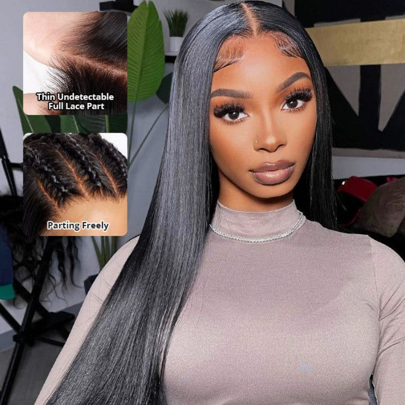 Modern Show Achieve Flawless Style with 180 Density Peruvian Straight Transparent Full Lace Wigs For Black Women