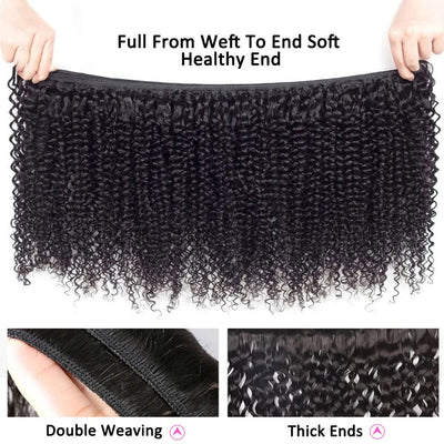 Kinky Curly 4 Bundles With Closure 100% Human Hair