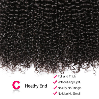 Kinky Curly 4 Bundles With Closure 100% Human Hair