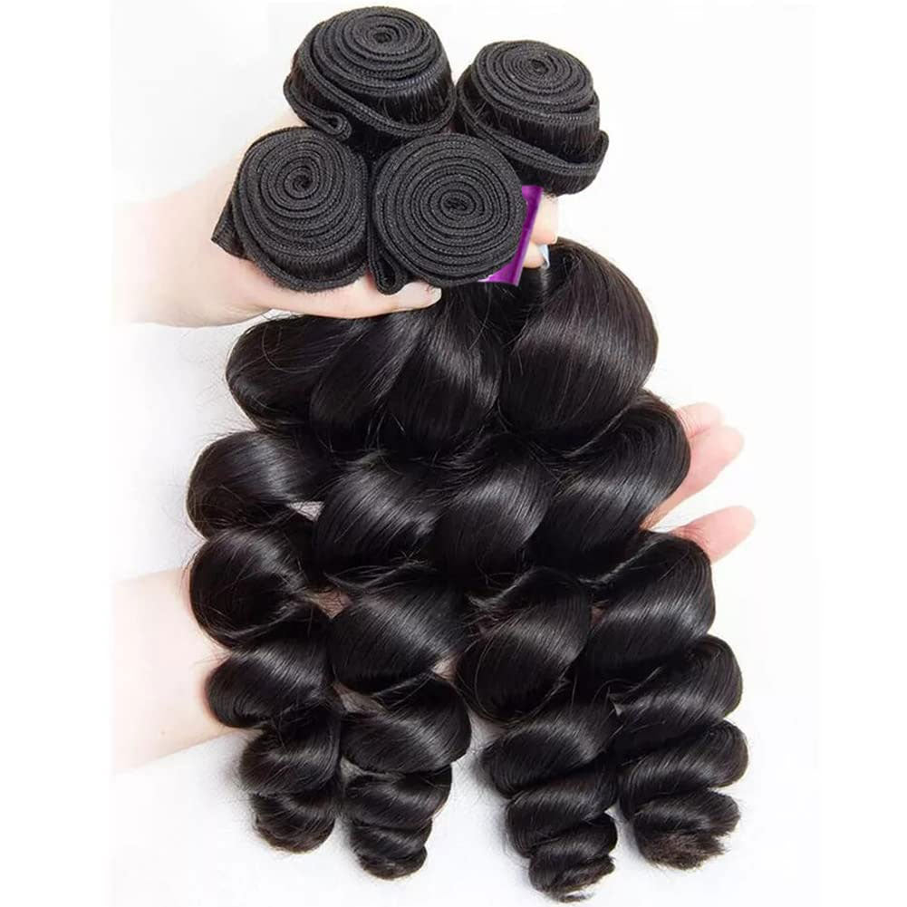 Loose Wave 4 Bundles 100% Brazilian Virgin Human Hair