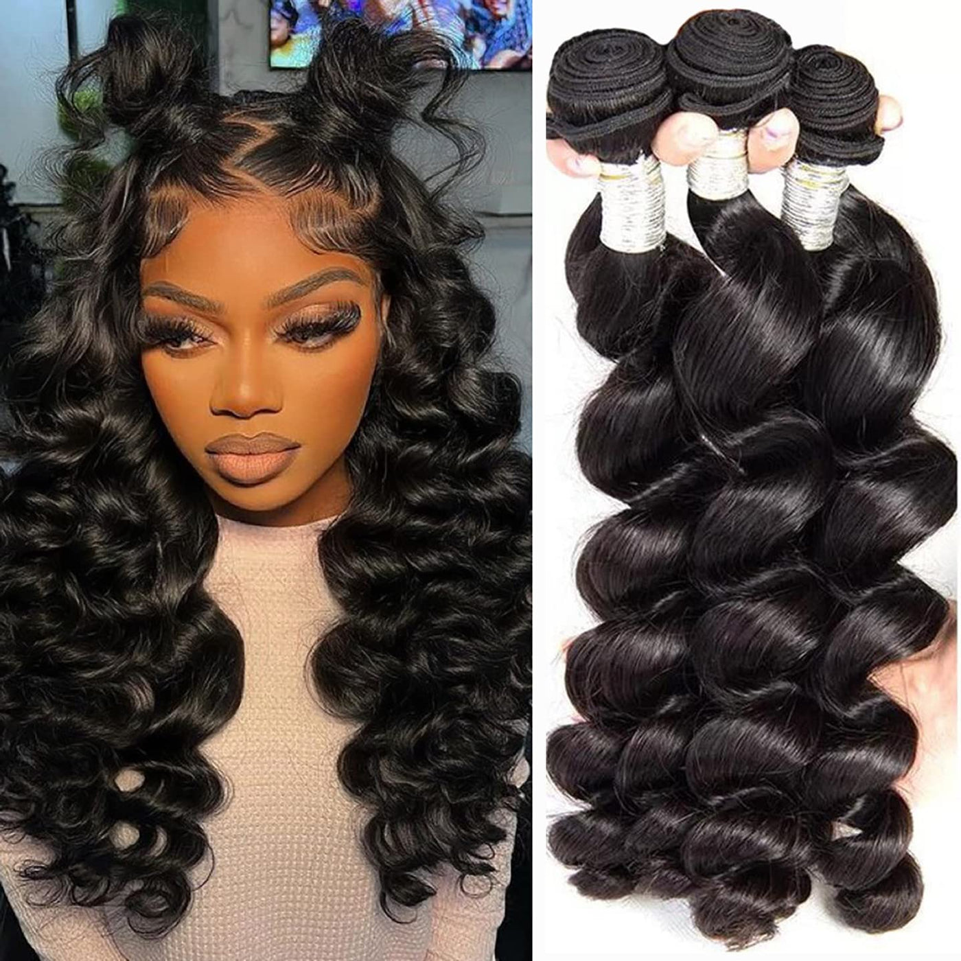 Loose Wave 3 Bundles 100% Brazilian Virgin Human Hair