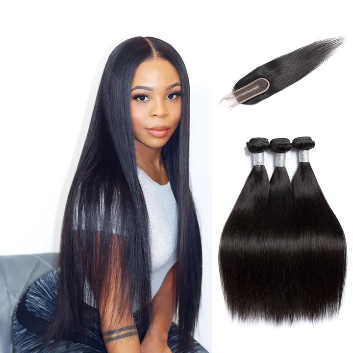 3 bundle brazilian hair with closure hotsell