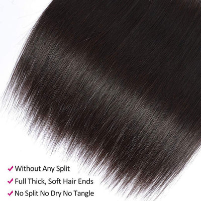 Silky Straight 4 Bundles With Closure 100% Human Hair