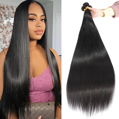 Silky Straight 4 Bundles 100% Brazilian Virgin Human Hair