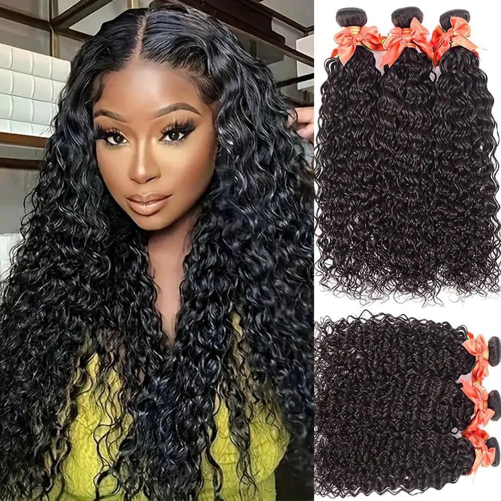 Water Wave 4 Bundles 100% Brazilian Virgin Human Hair