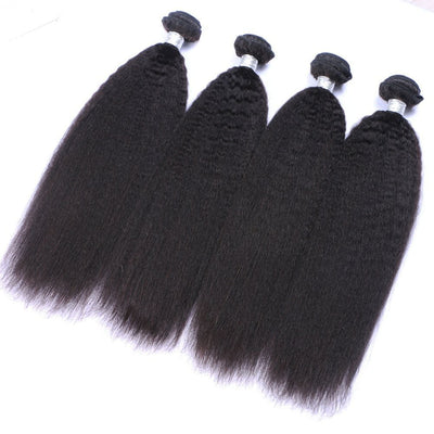 Yaki Straight 4 Bundles 100% Brazilian Virgin Human Hair