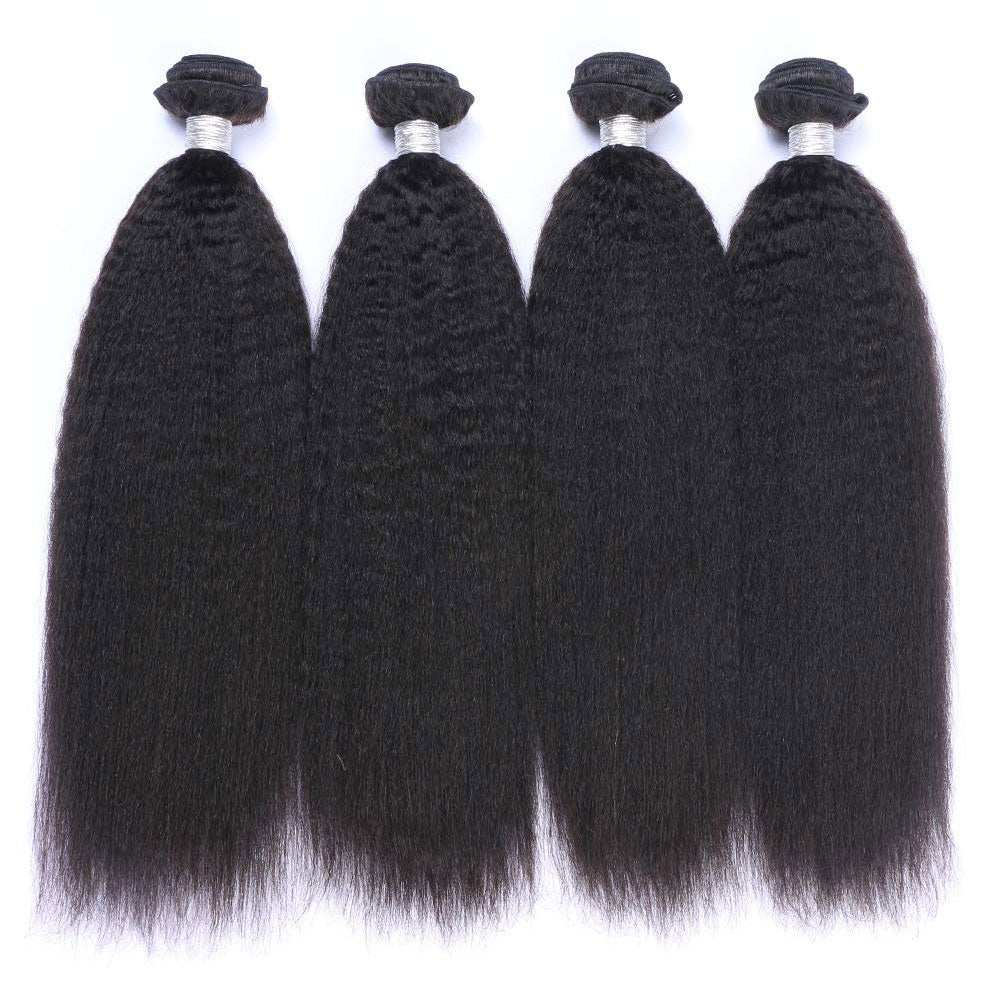 Yaki Straight 4 Bundles 100% Brazilian Virgin Human Hair