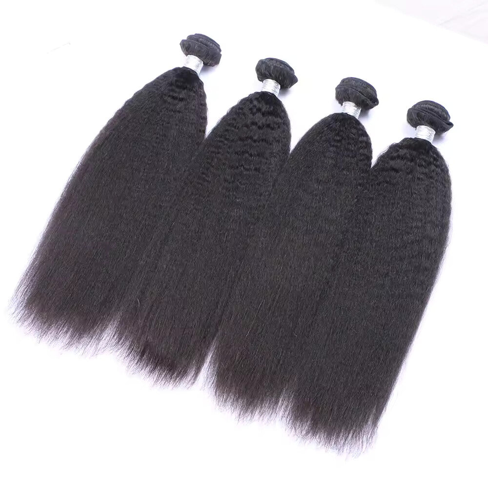 Kinky Straight 100% Human Hair 4 Bundles