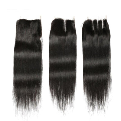 Straight 3 Bundles With Lace Frontal Closure Real Virgin Human Hair