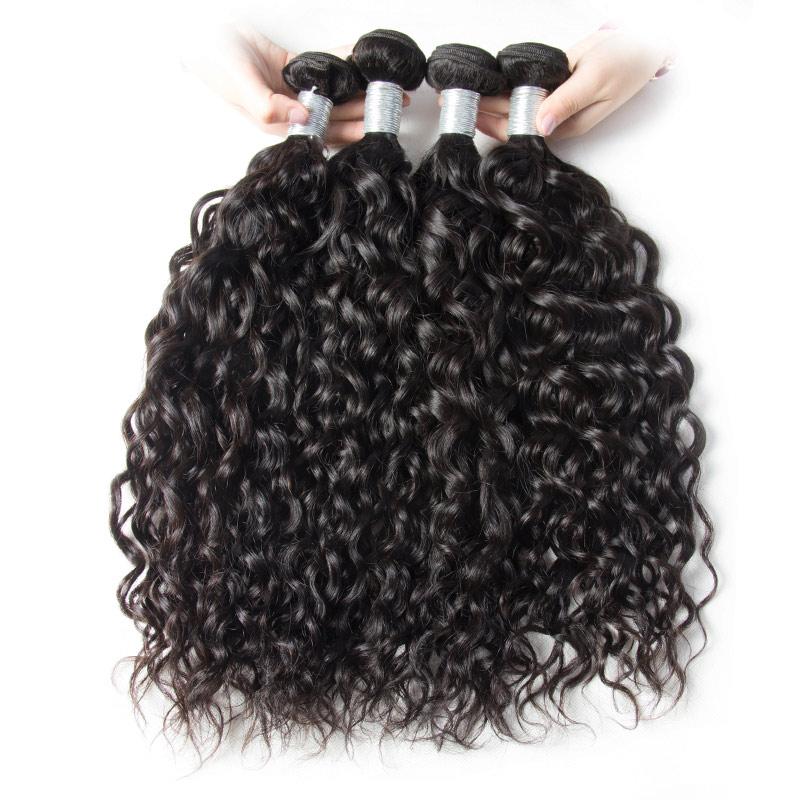 Human Hair Bundles 12A Malaysian Kinky Curly Bundles with Frontal Wavy  Water Wave Human Hair Bundles