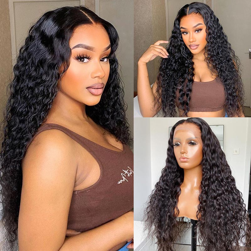 150 Density Water Wave Transparent 13x4 Lace Frontal Wigs Brazilian Virgin Human Hair Lace Wigs ModernShow