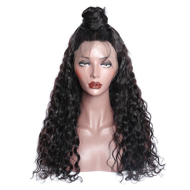 Modern Show 150 Density Water Wave Pre Plucked 360 Lace Wigs With Baby Hair Real Raw Indian Remy Human Hair 360 Wig