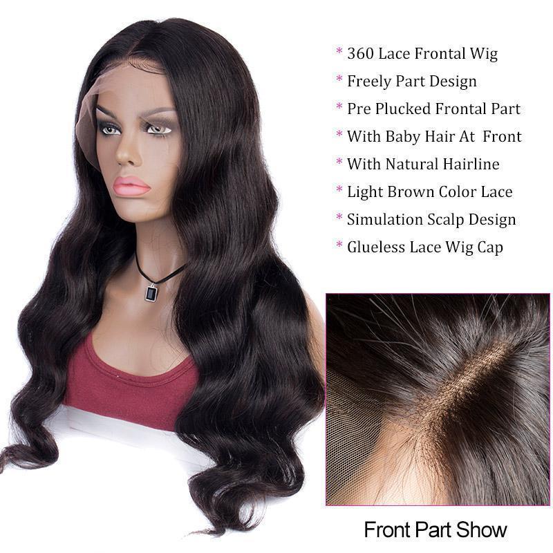 Body wave sold round part lace wig