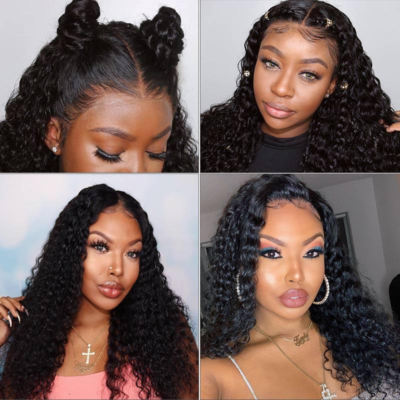 Natural Black 13x4 Transparent Lace Frontal Wigs 100 Real Human Hair Lace Wigs Pre Plucked With Hairline ModernShow