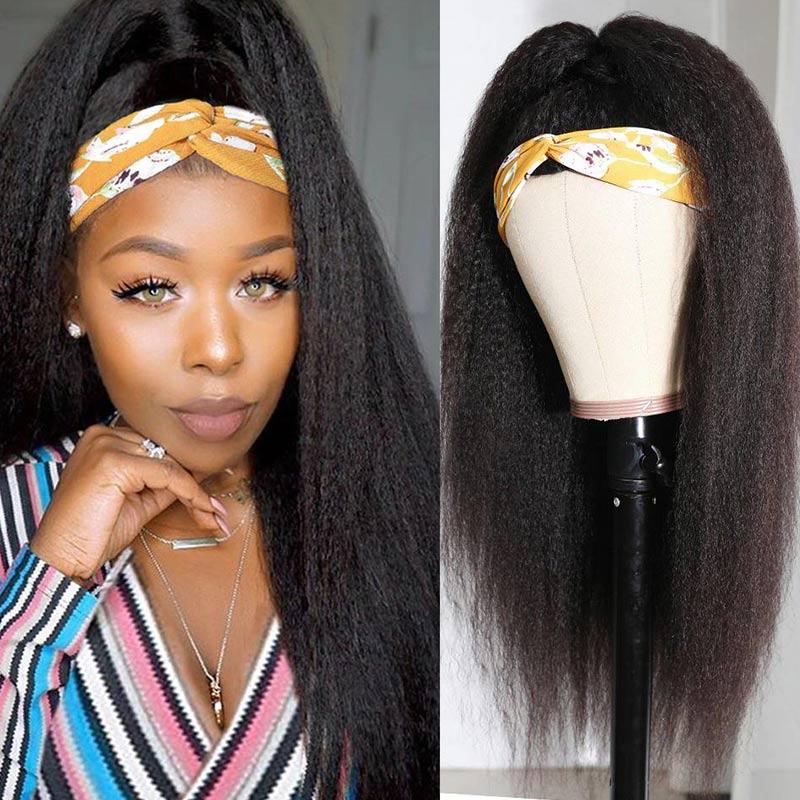 Yaki Straight Headband Wig Brazilian Remy Human Hair With No Lace Glueless Wigs For African American ModernShow