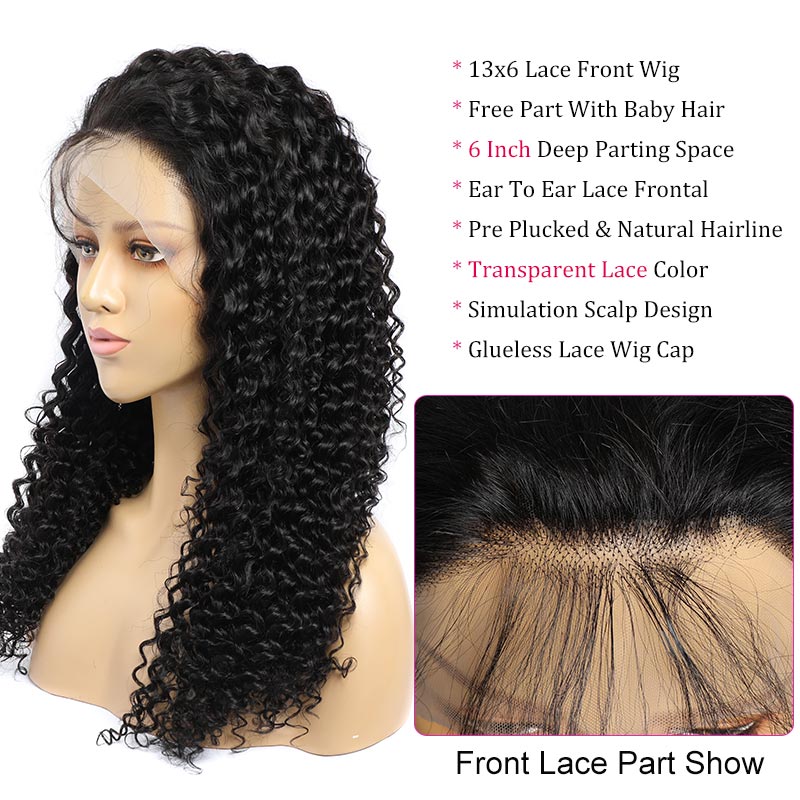 24in human hair deep wave 13x6 lace frontal hot wig