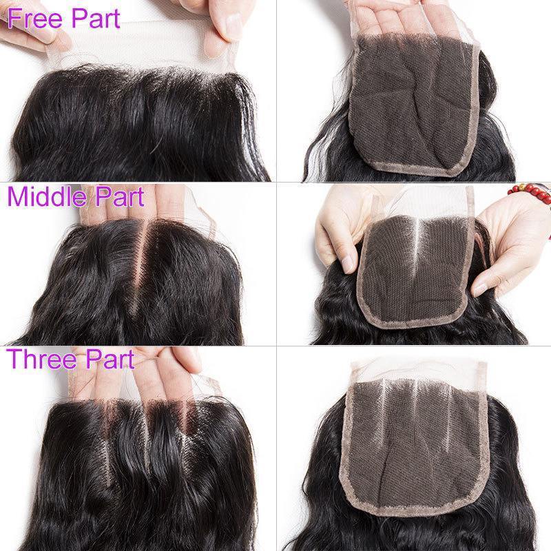 13x4 Pre Plucked Lace Frontal Closure with 3 Bundles Virgin Human